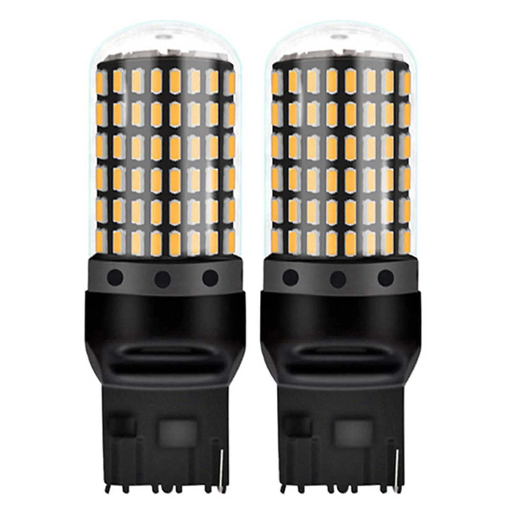 2X Car 3014 144Smd Canbus T20 7440 W21W LED Bulbs for Turn Signal Lights Parking Brake Lamp Reversing Lights Yellow