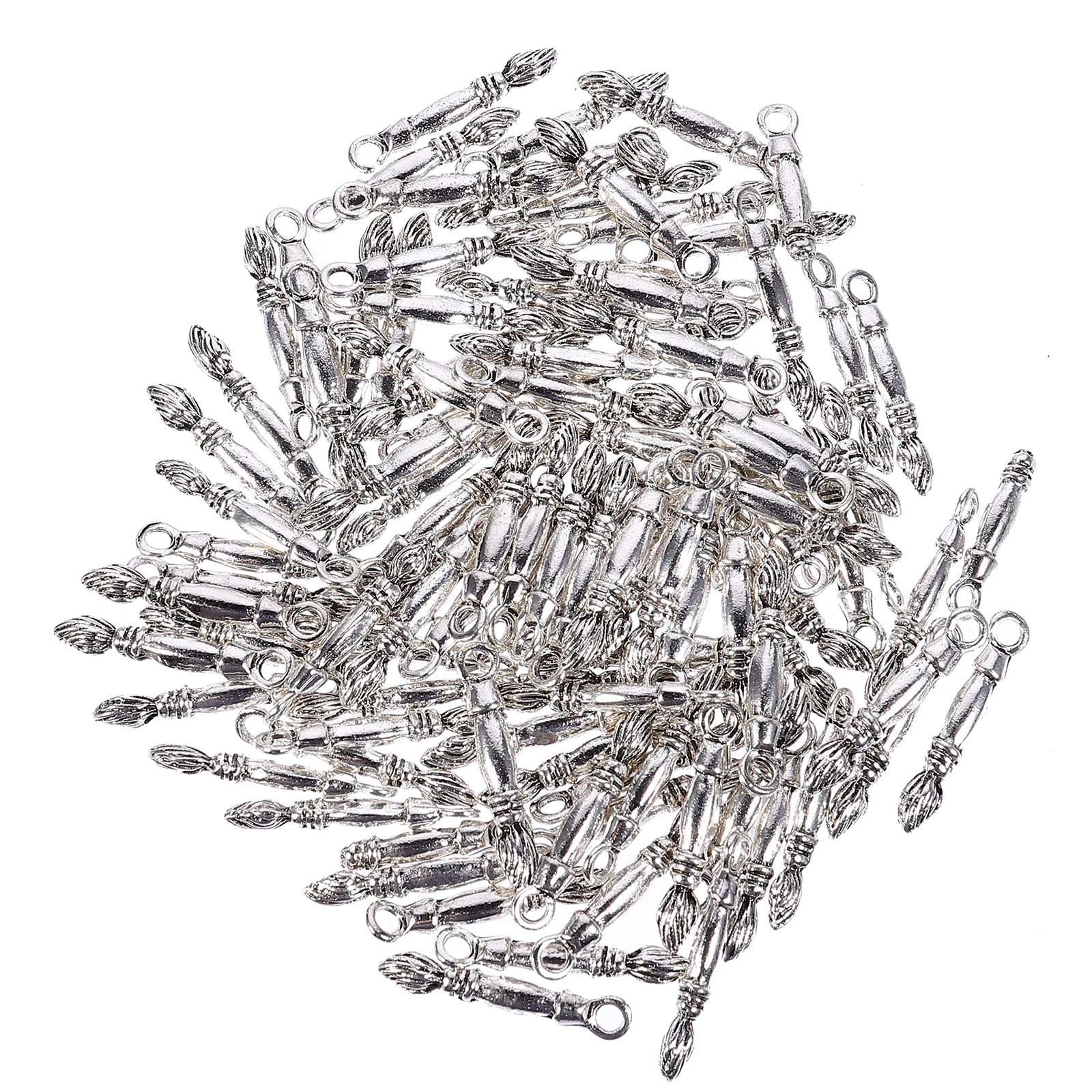 

100 Pcs Alloy Jewelry Charms Ink Brush Shape Pendants DIY Necklace Bracelet Earring Anklet Accessories Non Rust Long Lasting
