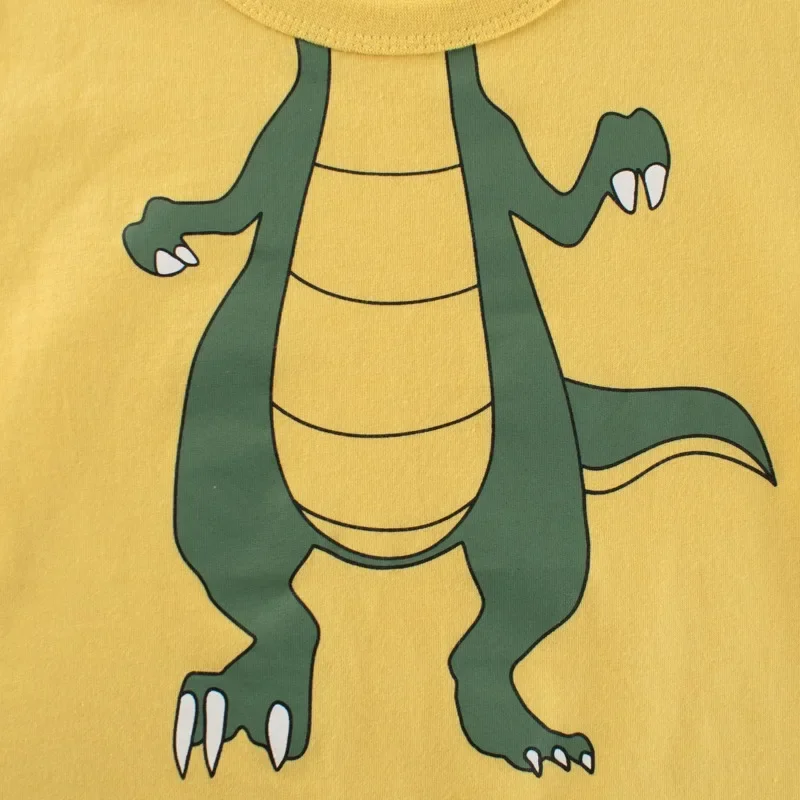 2024 Brand New Summer Boys Short Sleeves Tee Shirt 3D Cartoon Dinosaur Children\'s Clothing Kids Tops 2-10 Years Old Dropshipping