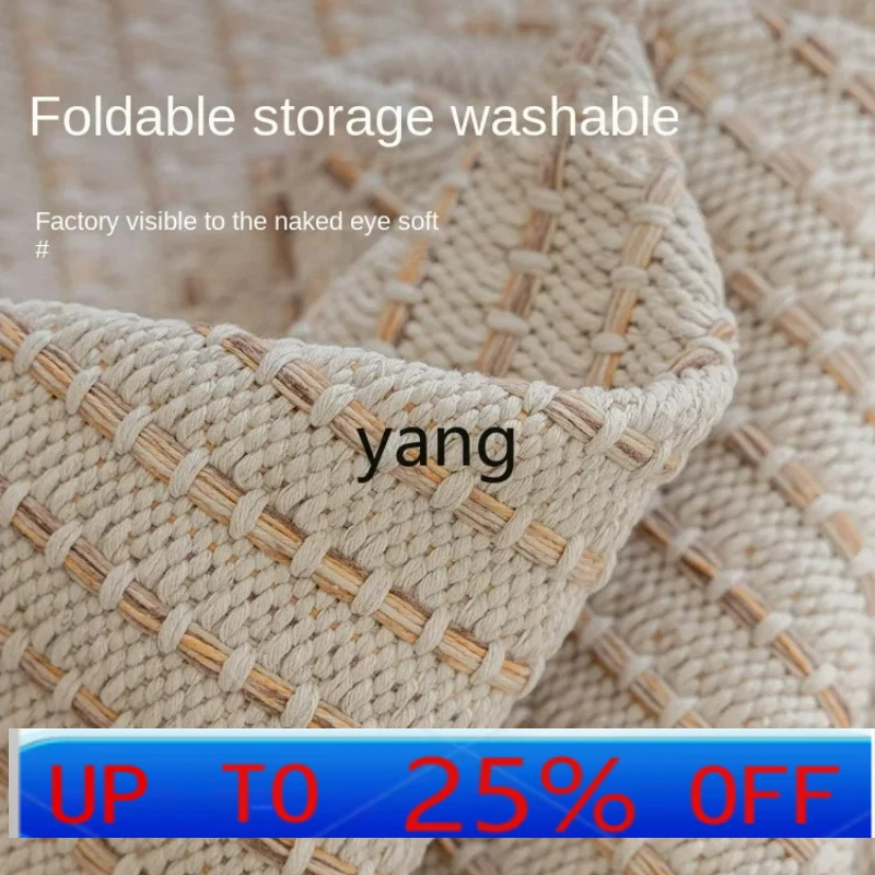 

LMM Pure Cotton Handmade Living Room Carpet Glue-Free Health Maternal and Child Room Minimalist Plain Floor Mat