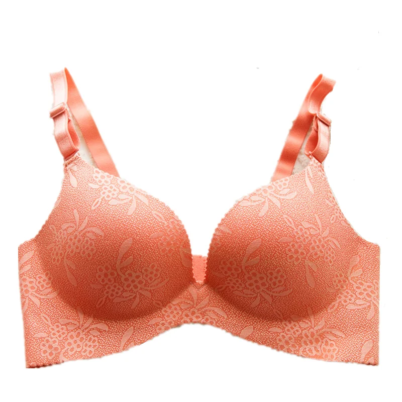 Reggiseno push-up monopezzo senza cuciture, 3/4 tazze, jacquard floreale, superficie liscia, ultra confortevole, più colori, sexy per l'uso quotidiano