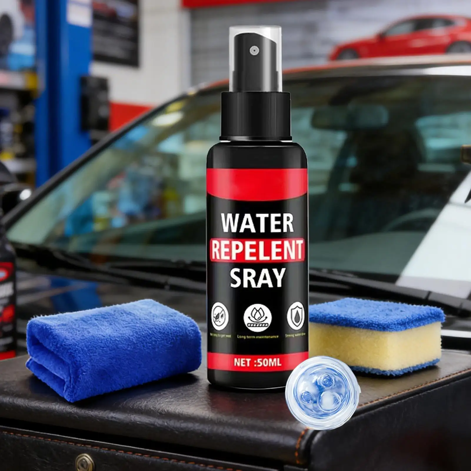 Spray repelente de lluvia para coche, limpiador de vidrio hidrofóbico de larga duración, limpiador de vidrio antilluvia para parabrisas, camión, SUV, RV, 50ml