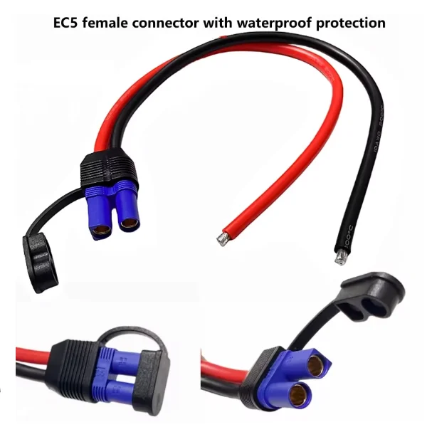 EC5 Male to EC5 Female Silicone Extension Cable 10AWG 100a Current Li-ion Battery Airplane Car Emergency Start Power Plug image 5