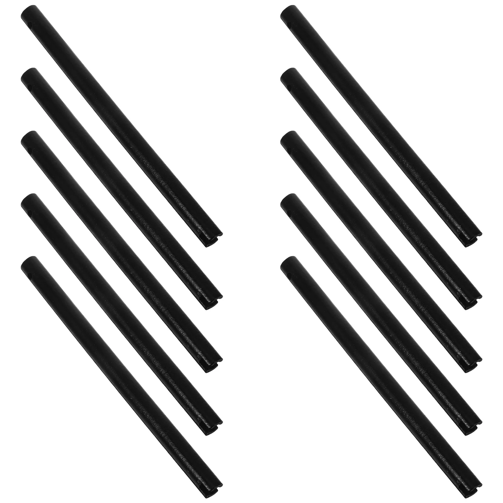 

10pcs Wooden Fan Handles Black Crafts Sticks Portable Accessories Chinese Style Wedding Stage Travel DIY Replacement Parts