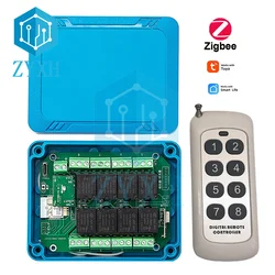 8 Channels Tuya RF 433mhz Switch Module DC 7-27V WiFi/Zigbee Wireless Relay Smart Life APP Remote Control DIY Home Automation