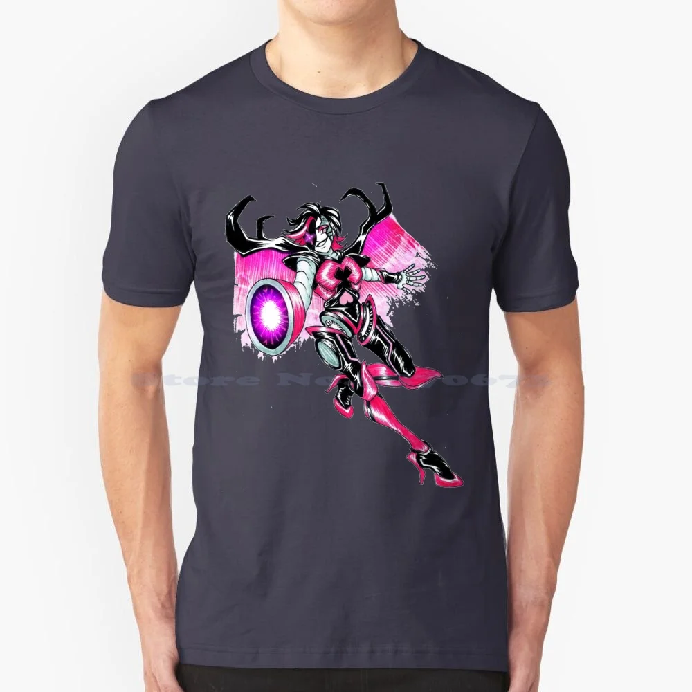 

Mettaton Neo! Футболка из 100% хлопка, футболка Undertale Ut Tobyfox Mettatonneo Fuxia, робот, борьба с геналидером, любящий идол, сказочный МТТ