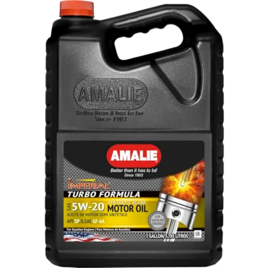 

IMPERIAL TURBO Synthetic Blend 5W-20 Motor Oil 1 Gallon Bottle Pack of 4 Dark Blue High-Performance Engine Lubricant Made in US