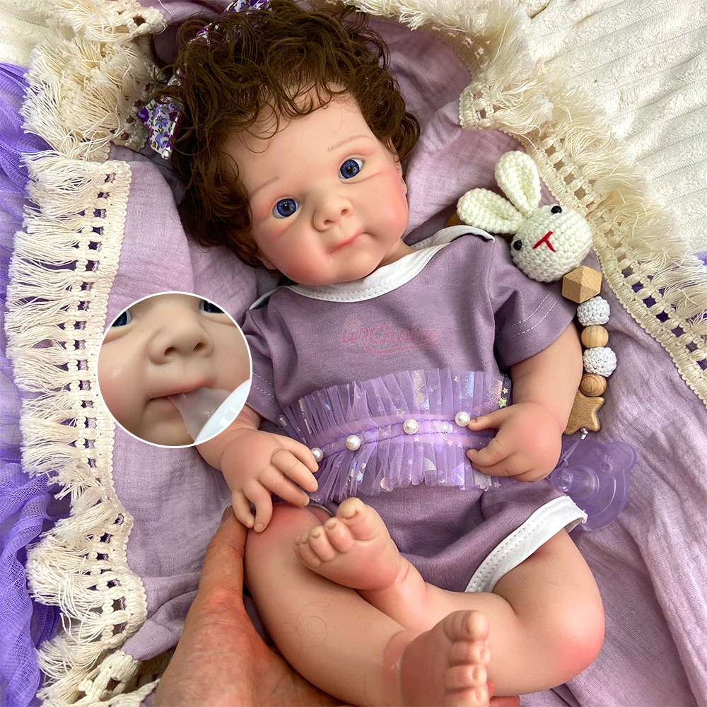 

20inch Rooted Hair Bettie Full Soft Silicone Reborn Baby Girl Real Baby Touch Washable Doll For Baby Care Practice and Gift