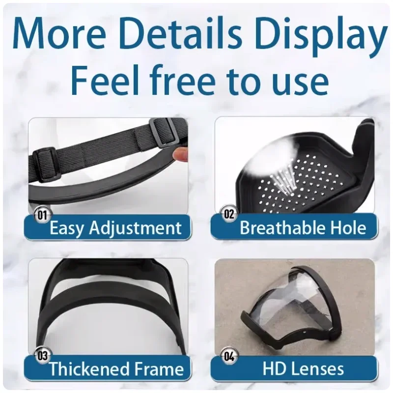 Facial Protection Mask Safety Glasses Anti-fog Dustproof Multifunctional Work Protection Mask for Welding Woodworking Crop Spray