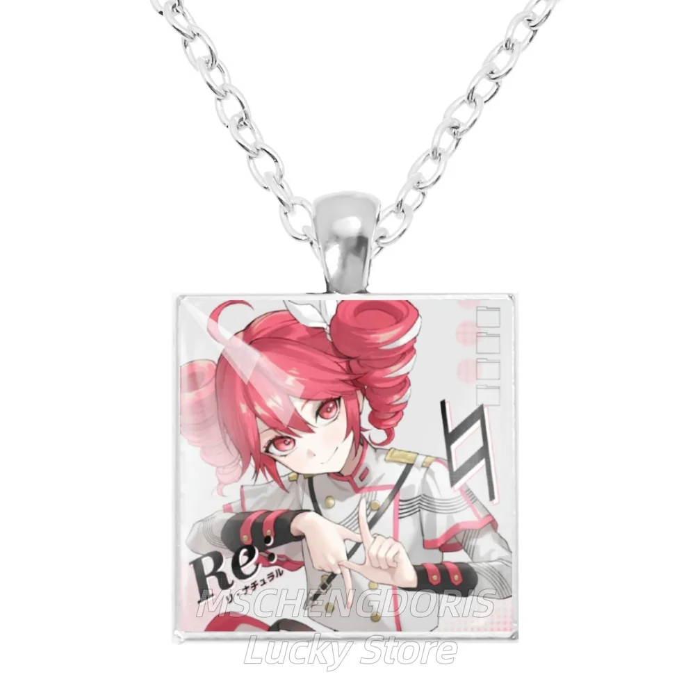 K-Kasane Teto Virtual Necklace Singer Glass Cabochon Photo Square Pendant Necklaces Jewelry Gift MS016