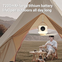 Ceiling Fan Portable Outdoor Camping Tent Canopy Ceiling Fan 7200mah Rechargeable Fan Air Cooler with Remote Control Light