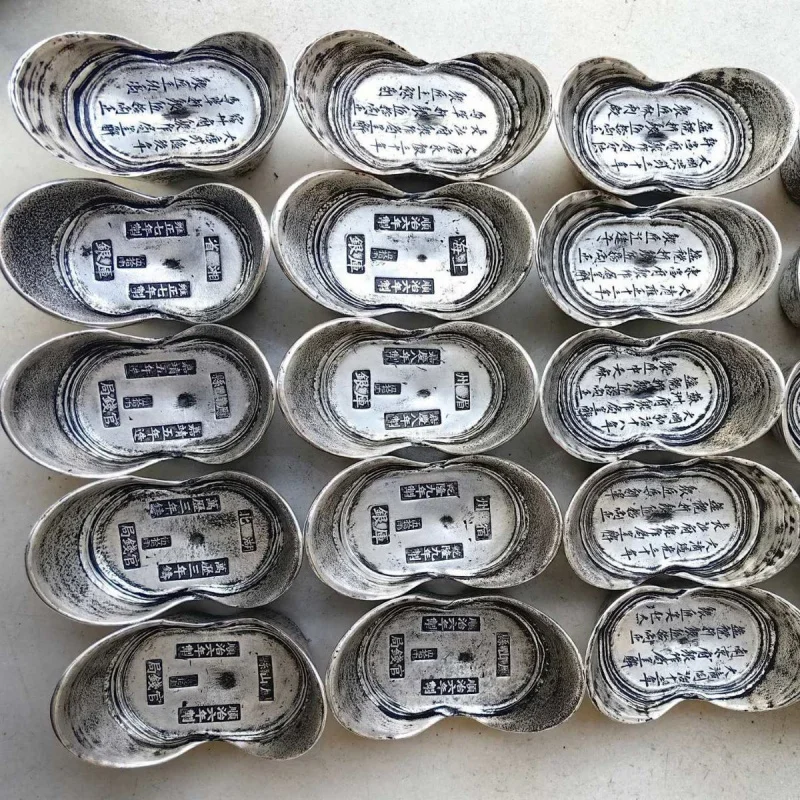 

Qing Dynasty, Tang and Song Dynasties, Yuan, Ming and Qing Dynasties, 50 Pairs, Silver Ingot Official Silver Sycee Ancient Coins