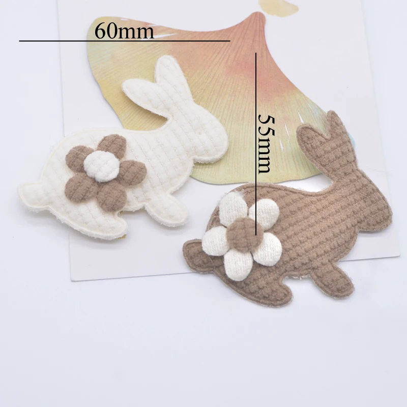 10Pcs Padded Kawaii Rabbit Bear Mouse Head Appliques for DIY Clothes Hat Shoes Toy Sewing Patches Handmade Headwear Clips Decor