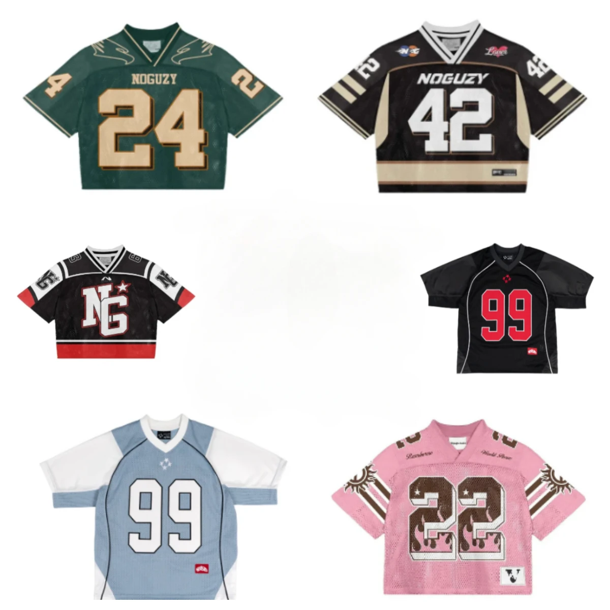 Hip-hop classic sports retro splicing short-sleeved jersey y2k high street trendy baseball uniform large size loose couple top