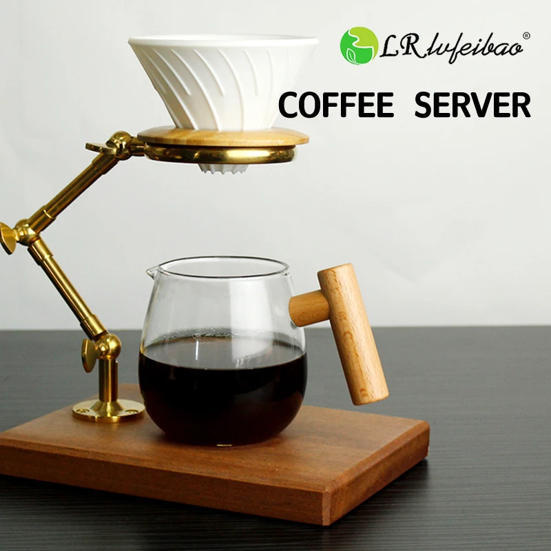 500ml(17oz) Glass Coffee Server Clear Borosilicate Pour Over Coffee Maker Sharing Dripper Barista Accessories Tool