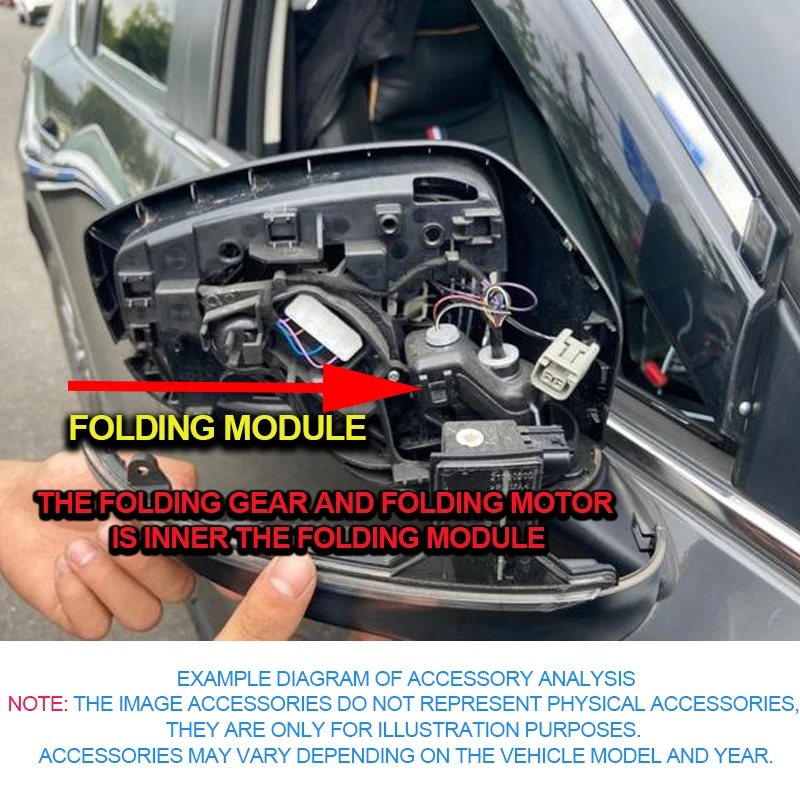 Motor Lipat Elektrik Spion Mobil Belakang Gemohub Original 12v dc gear 27T metal Untuk VW Polo VI MK6 GOL Renault Captur Clio IV