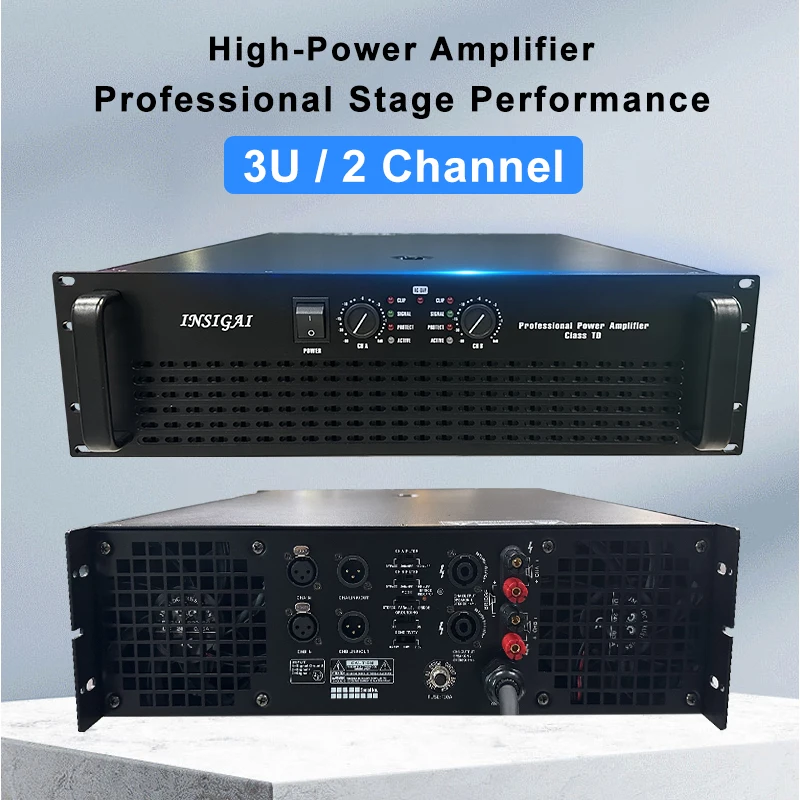 2 4 8 Ohm 3U Channel 10000 Watt Big Power Amplifier Subwoofer Outdoor Dj Audio Professional High Power Amplifier