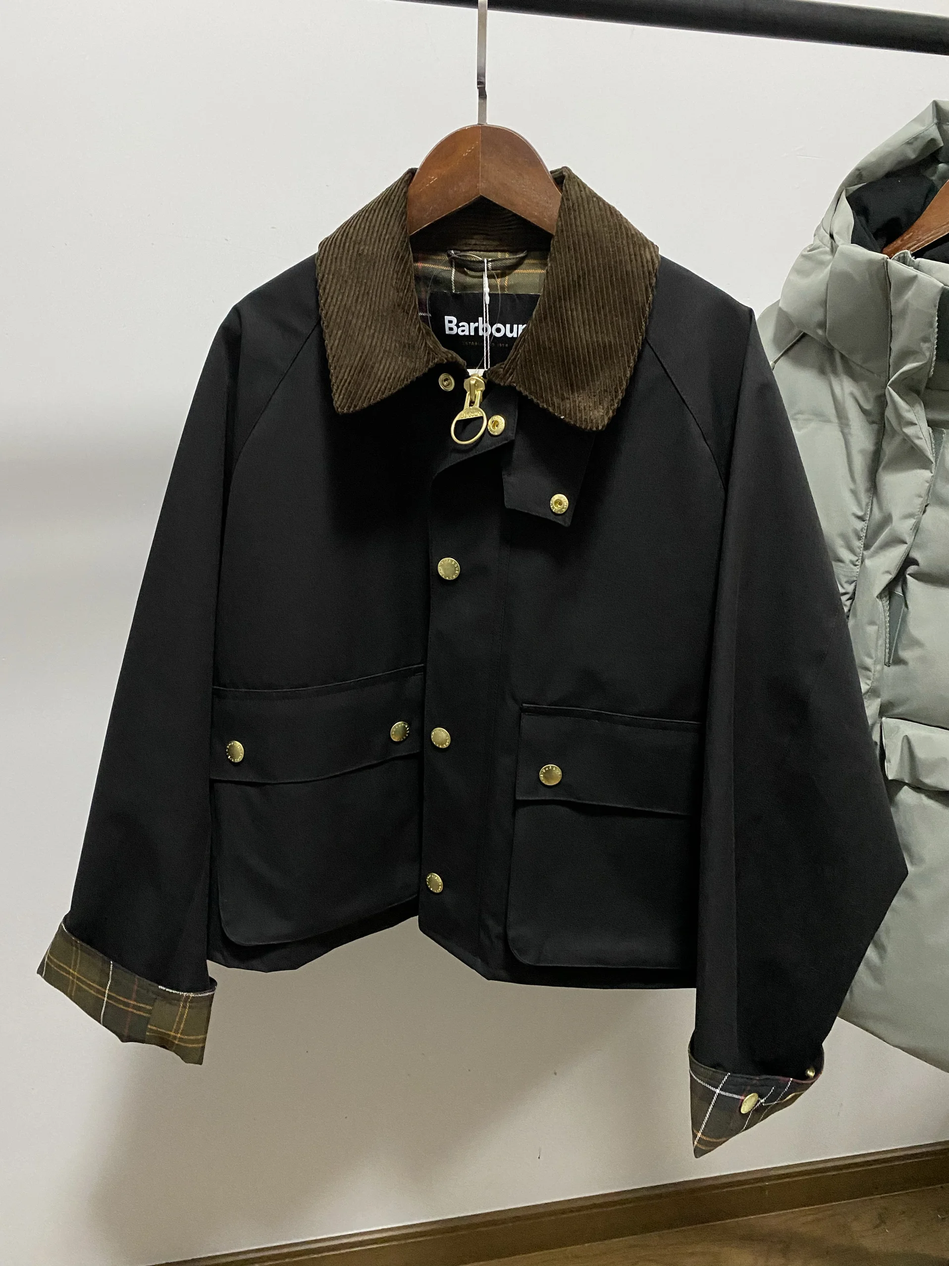 Wax-free Short Lapel Spliced ​​Jacket Windbreaker
