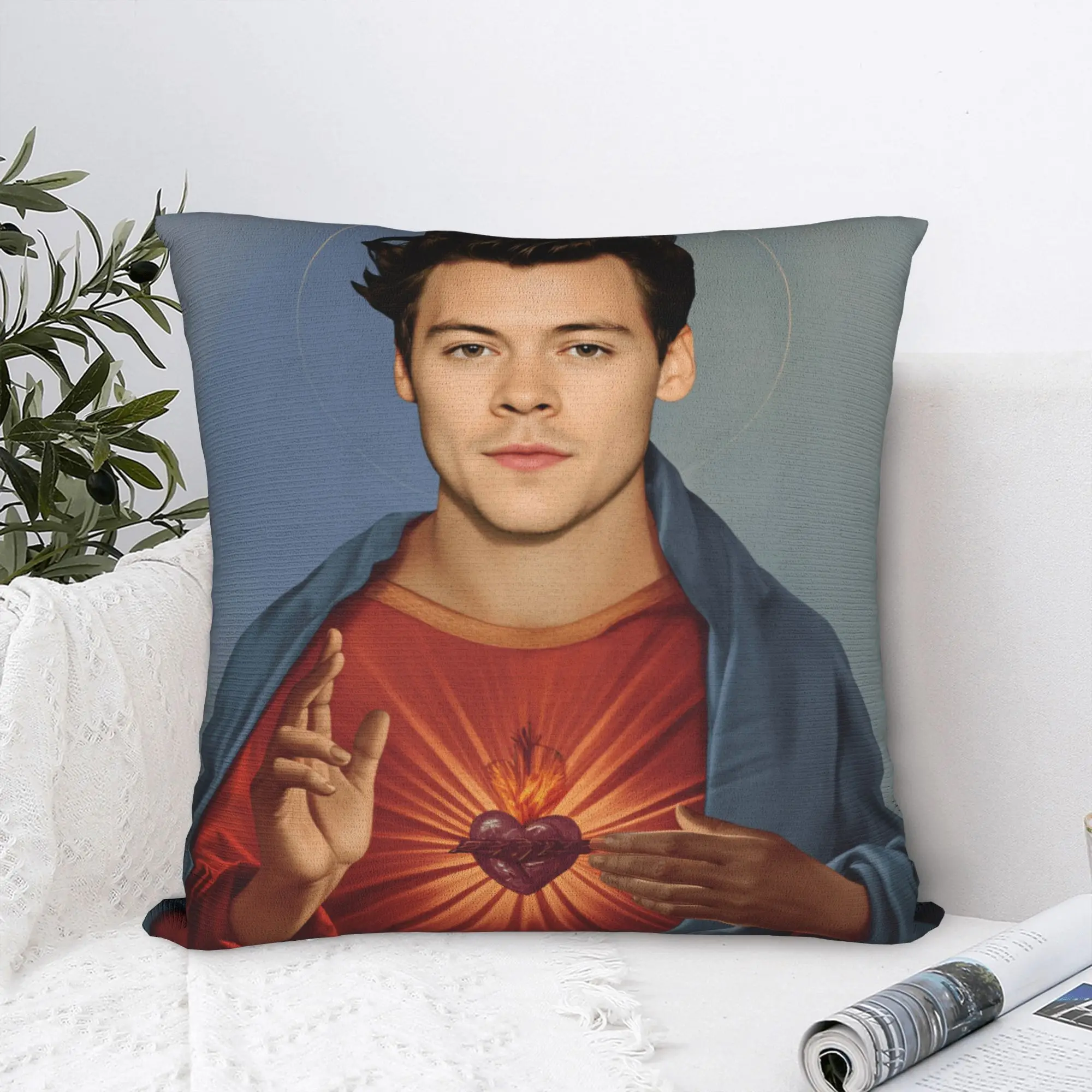 Singer H-Harrys S-Styles Saint Pillow Cover  Fashion Pillow Case For Sofa Bedroom Home Decor Square Pillowcases Gift Idea