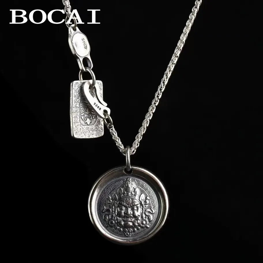 

BOCAI S925 Серебряные украшения Zaki Ram Chain Тибетские аксессуары DIY Подвеска-подвеска Аксессуары Мужское и женское ожерелье