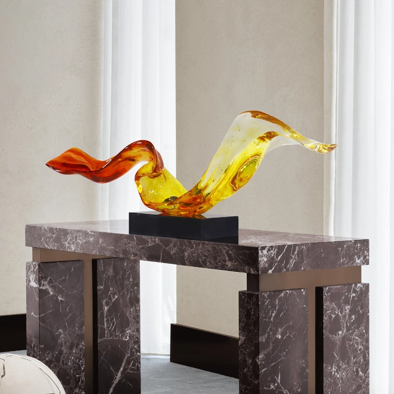 Entrance ornament hotel villa home living room TV cabinet horizontal strip sculpture ornament