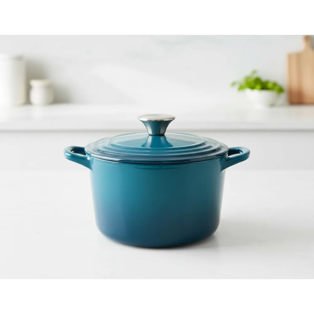 

2.8 Quart Enameled Cast Iron Dutch Oven Pot with Lid for Bread Baking, Rice Cooking & Roasting