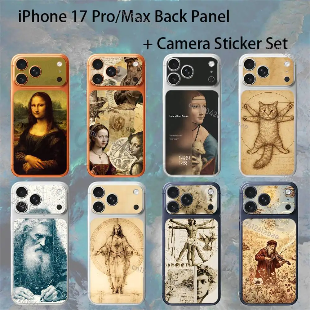 

L-Leonardo da Art Vinci For iPhone 17proMax/17pro Full Cover Decal Skin Wrap Colorful Rear Protective Sticker Film