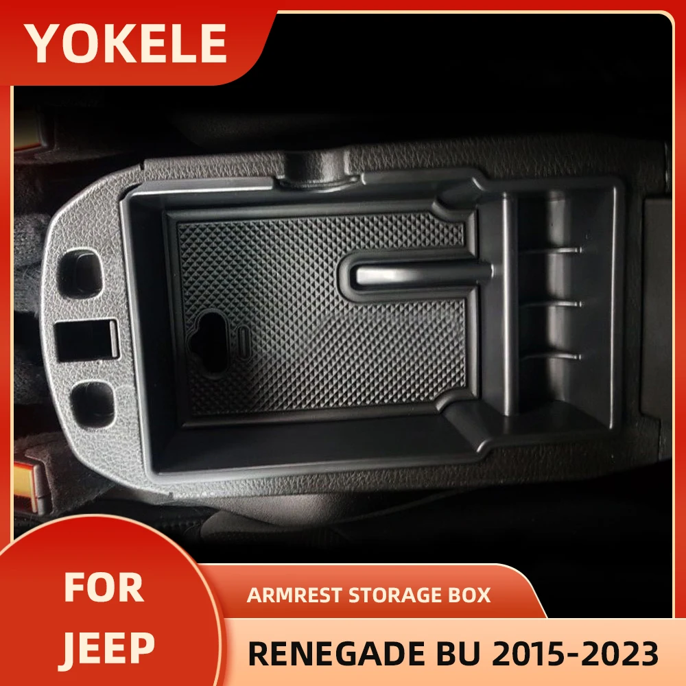 For Jeep Renegade BU 2015 2016 2017 2018 2019 2020 2021 2022 2023 Car Central Armrest Box Storage Stowing Tidying Container Tray