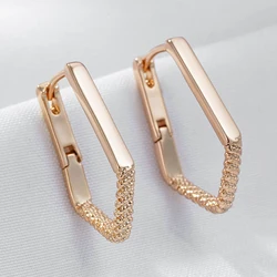 Wbmqda Simple 585 Rose Gold Color Rhombus Drop Earrings For Women