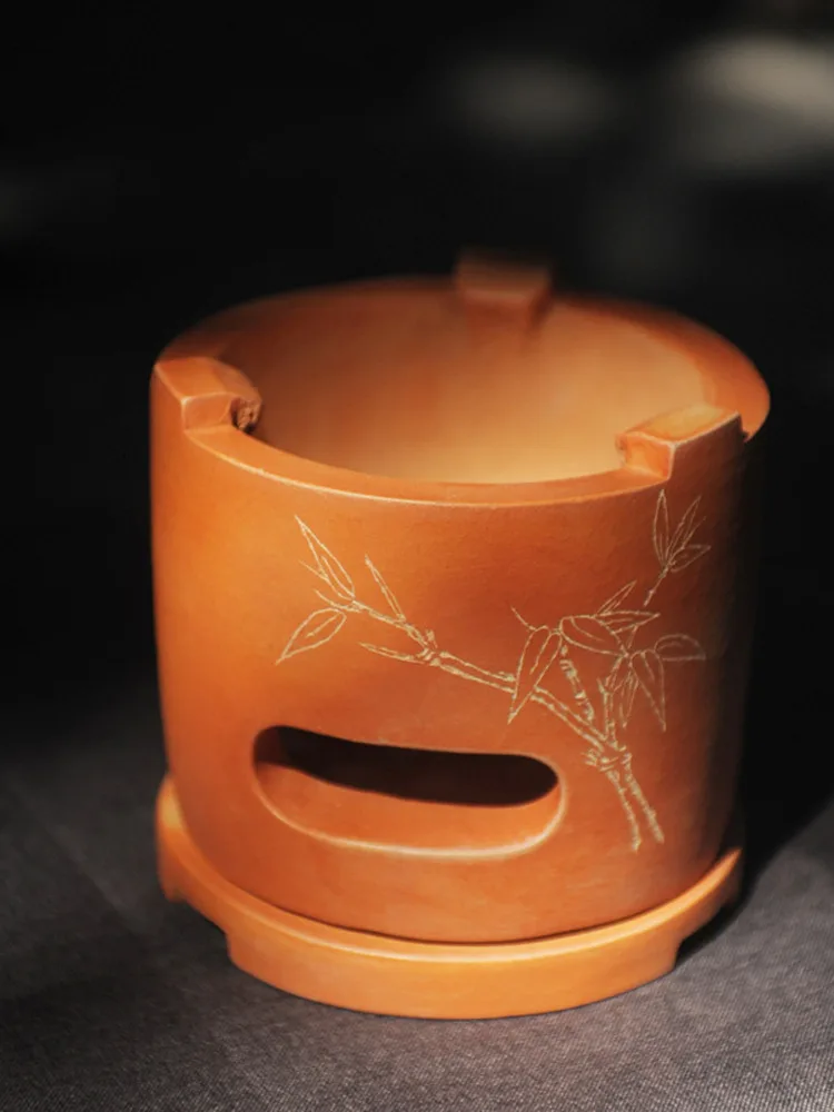 

Маленькая печь ручной работы из красной глины для заваривания чая и использования с древесным углем, двойного назначения, для помещений, на угольном топливе, модная печь для чайной церемонии