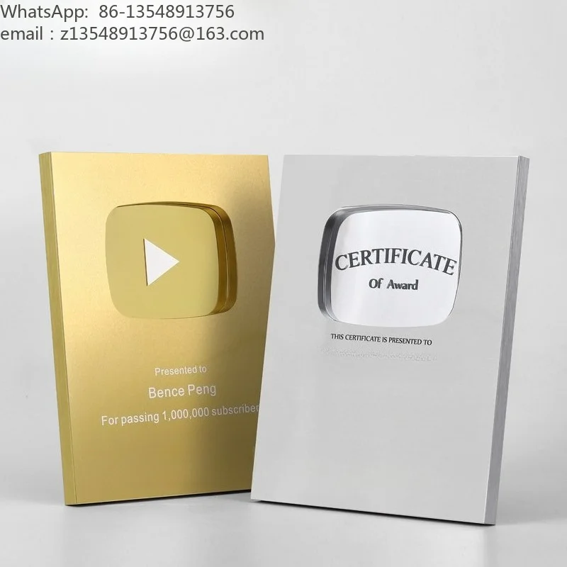 Space Aluminum Custom Honor Plaque Premium Appreciation Award Plaque Custom Engraving Authorization Certificate Display Plate
