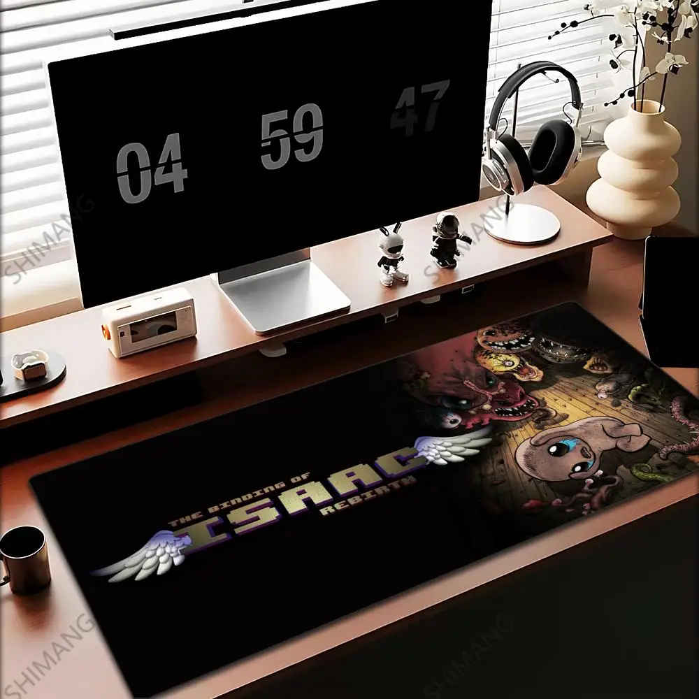 

Anime The Binding Of Isaac Mousepad Game Keyboard Lock Edges Mice Pad Computer Accessories Non-slip Deskmats Pc Cabinet Mausepad