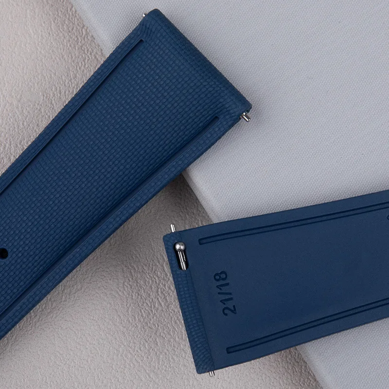 20 มม.21 มม.22 มม.ยาง FKM สายนาฬิกา Perfect Fit Cartier Santos Omega AP Panerai Sekio FLAT End Universal สายนาฬิกา