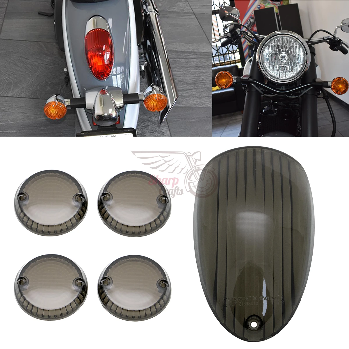 Nouvelles pièces de moto, clignotants arrière de frein, lentille lumineuse pour Kawasaki Vulcan VN900/LT Classic Custom VN1500 VN1600 Mean Streak