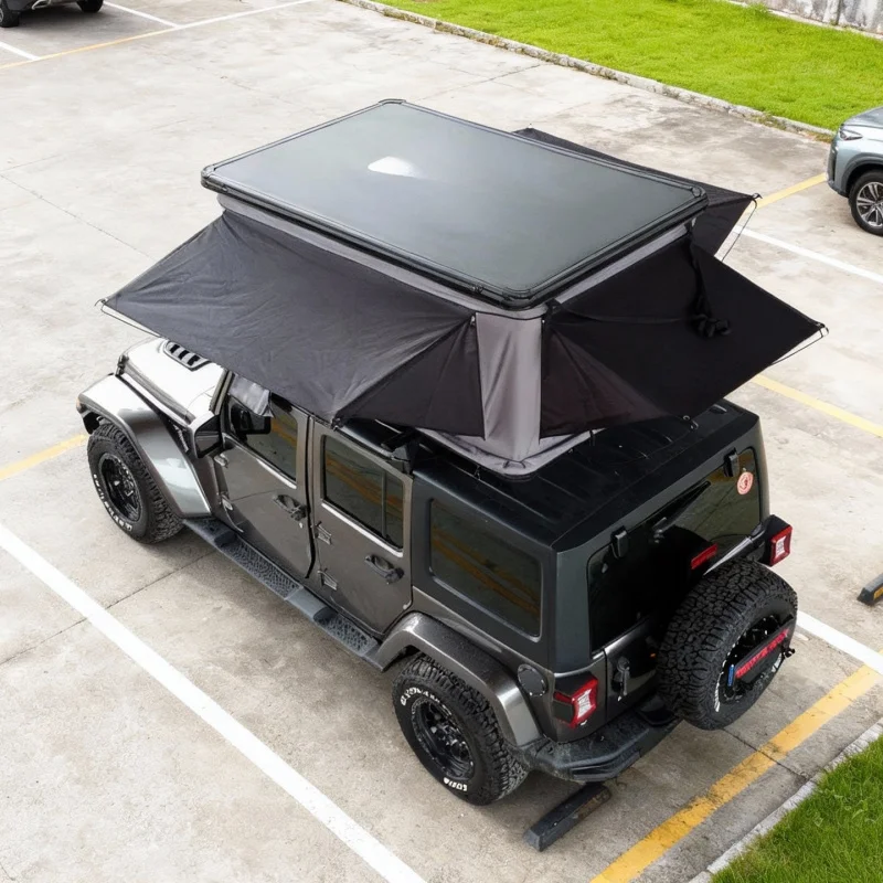 All Season Vertical Open Aluminum Hard Shell Rooftop Tent Automatic Hydraulic, Waterproof UV 2/3/4 Person SUV Camper Van Overlan