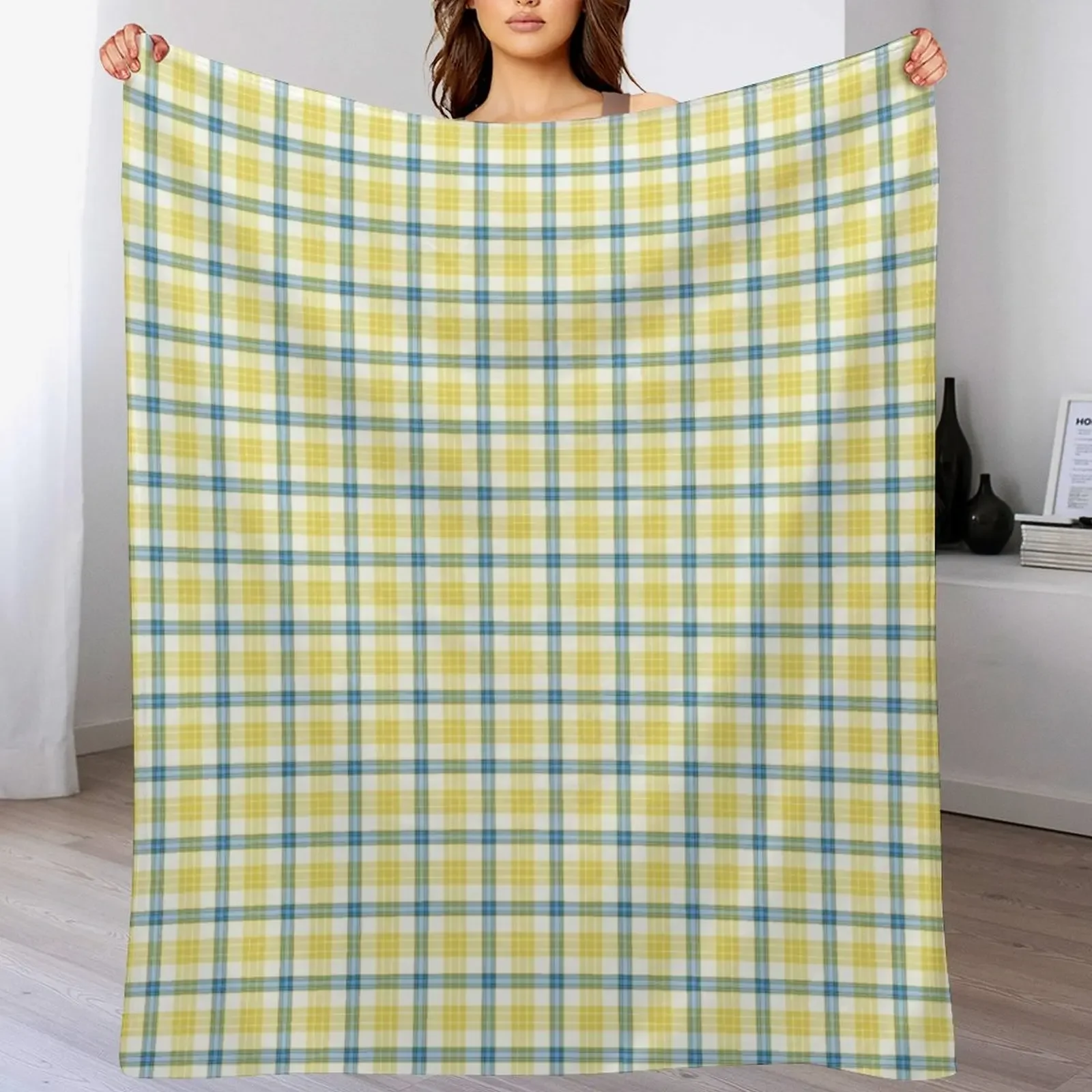 

McGrath Tartan Blue and Yellow Irish Plaid Throw Blanket Travel blankets and throws for babies Blankets