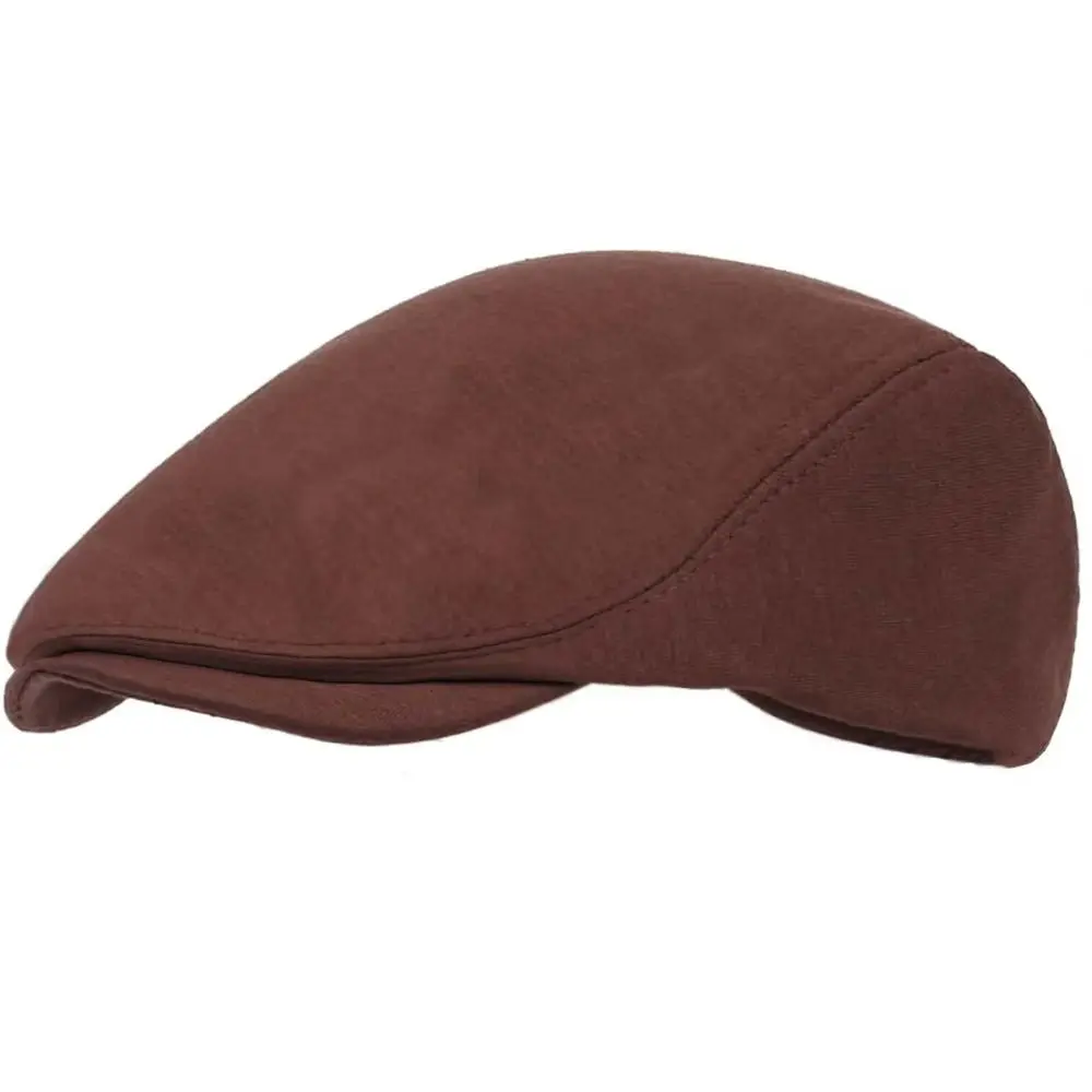 Artistic Breathable Men's Beret Hat Retro Flat Gorras Newsboy Cap Solid color Forward Cap Spring Autumn