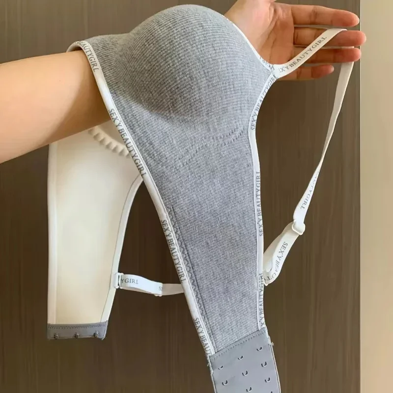 حمالة صدر لاسلكية بحروف إنجليزية عميقة على شكل حرف V مقاومة للصدمات، ملابس داخلية رافعة للأعلى، ملابس داخلية بدون أثر للنساء والرياضة