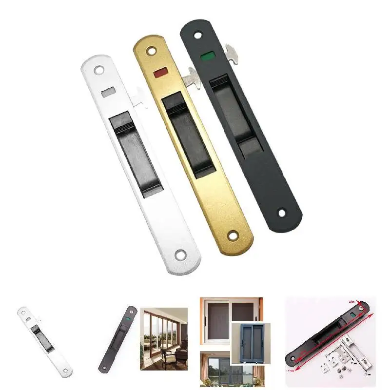 1 Pcs Sliding Glass Door Window Handle Lock Hook Style Flush Mount Zinc Alloy