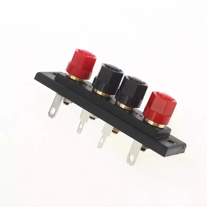 1Pcs Audio Accessories Speaker Amplifier Chassis Terminal Output Four-Position Terminal Soundbox Speaker Gold Wiring Board