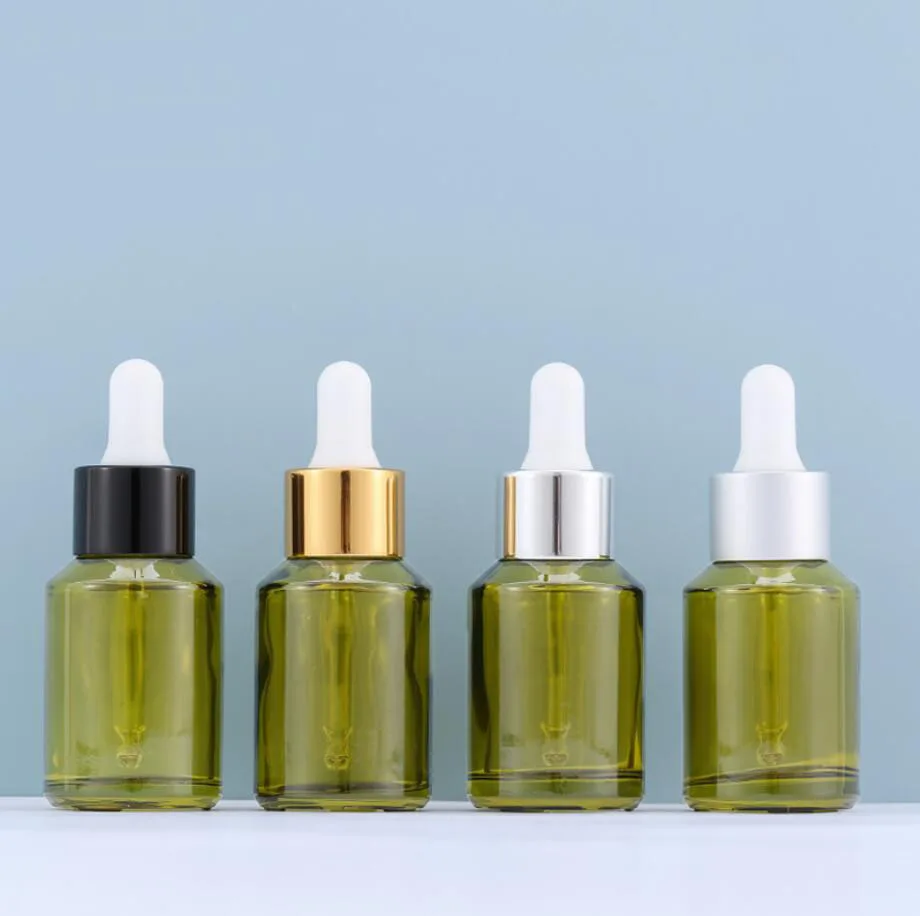 30ml brown green glass dropper bottle lotion emulsion essential oil serum liquid toner toilet water skin care cosmetic packing