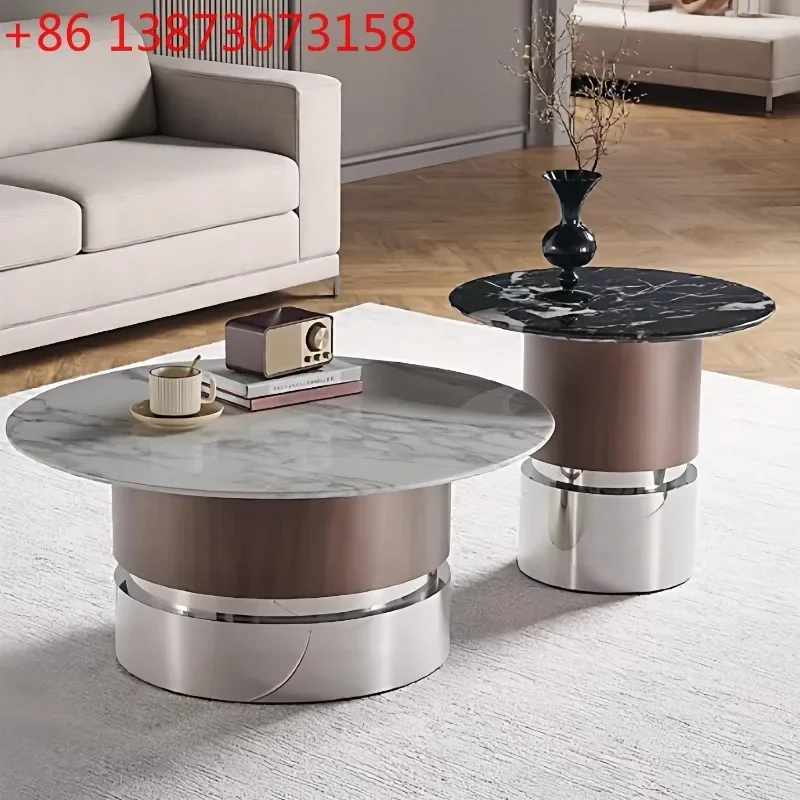 

Minimalist high-end home living room marble modern hotel clubhouse lobby reception business coffee table