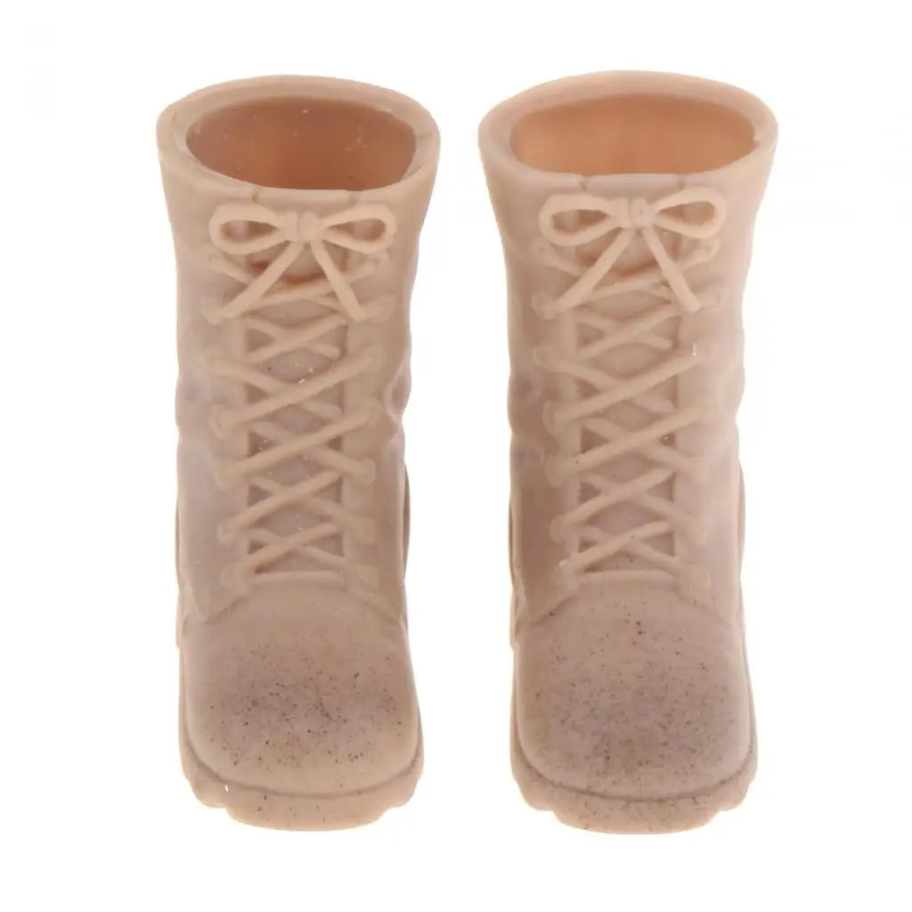 Trendy 1/6 Scale Action Figure Boots Soft Glue Model Shoes for Collectible Dress Up and Diorama Creation