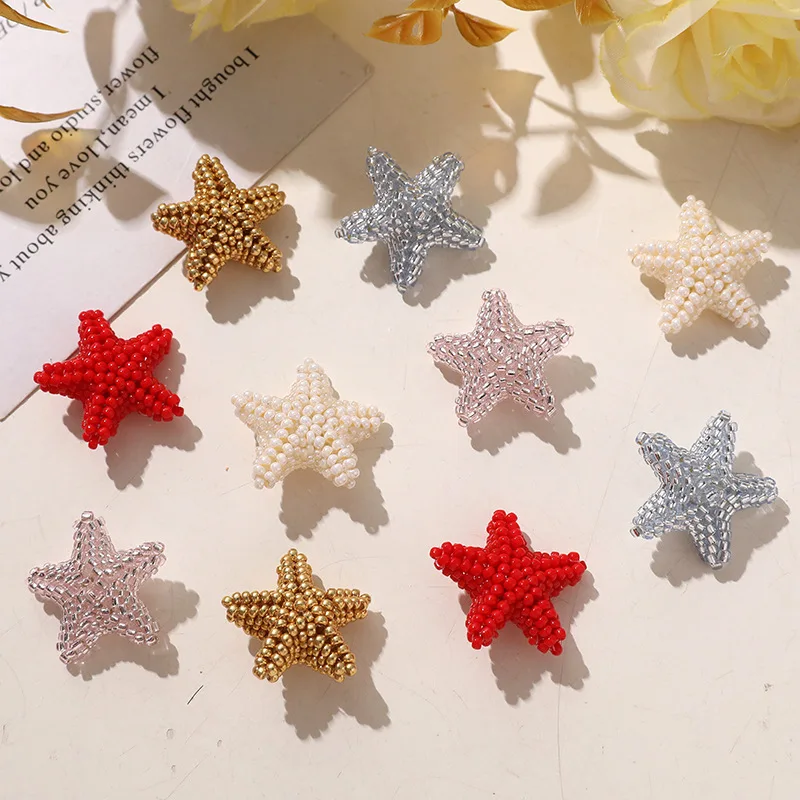 Beaded Star Shoe Charm 1 Piece 3D Korean Chic Sleek Versatile Side Clip for Jelly Clogs Clear Crystal ShoesShoe Charms for Crocs