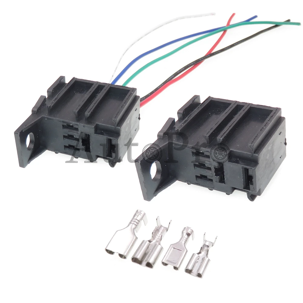 1 Set 5 Hole Automobile Starter Wire Harness Relay Sockets Car Plastic Housing Composite Connector Auto Modification Accessories