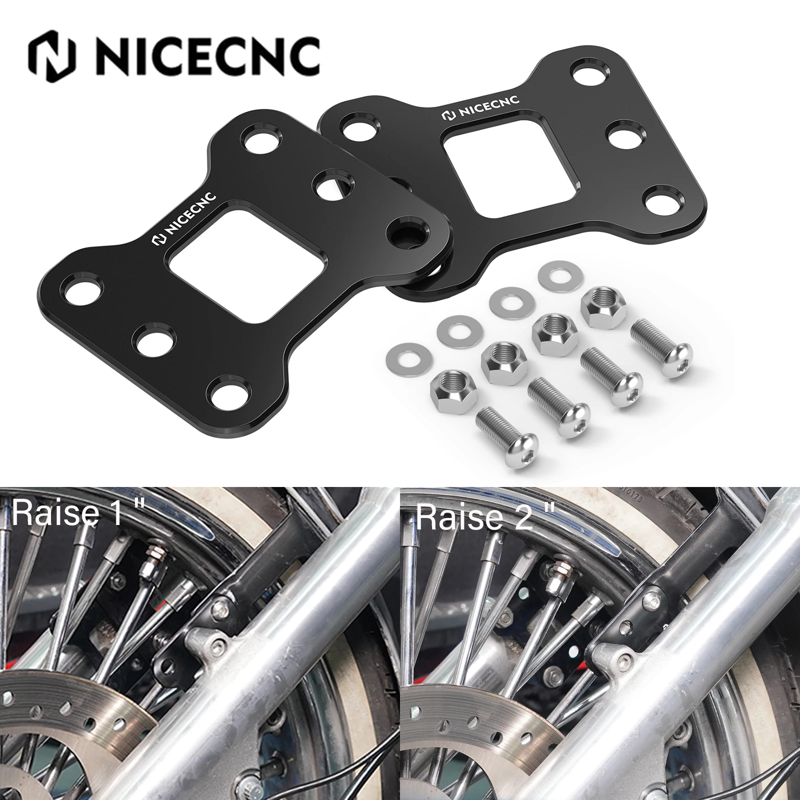 

For Harley Sportster 883 XL883 04-08 NICECNC Front Fender Riser 1"/2" Sportster 1200 XL1200T 14-19 Iron 883 1200 XL883N XL1200N