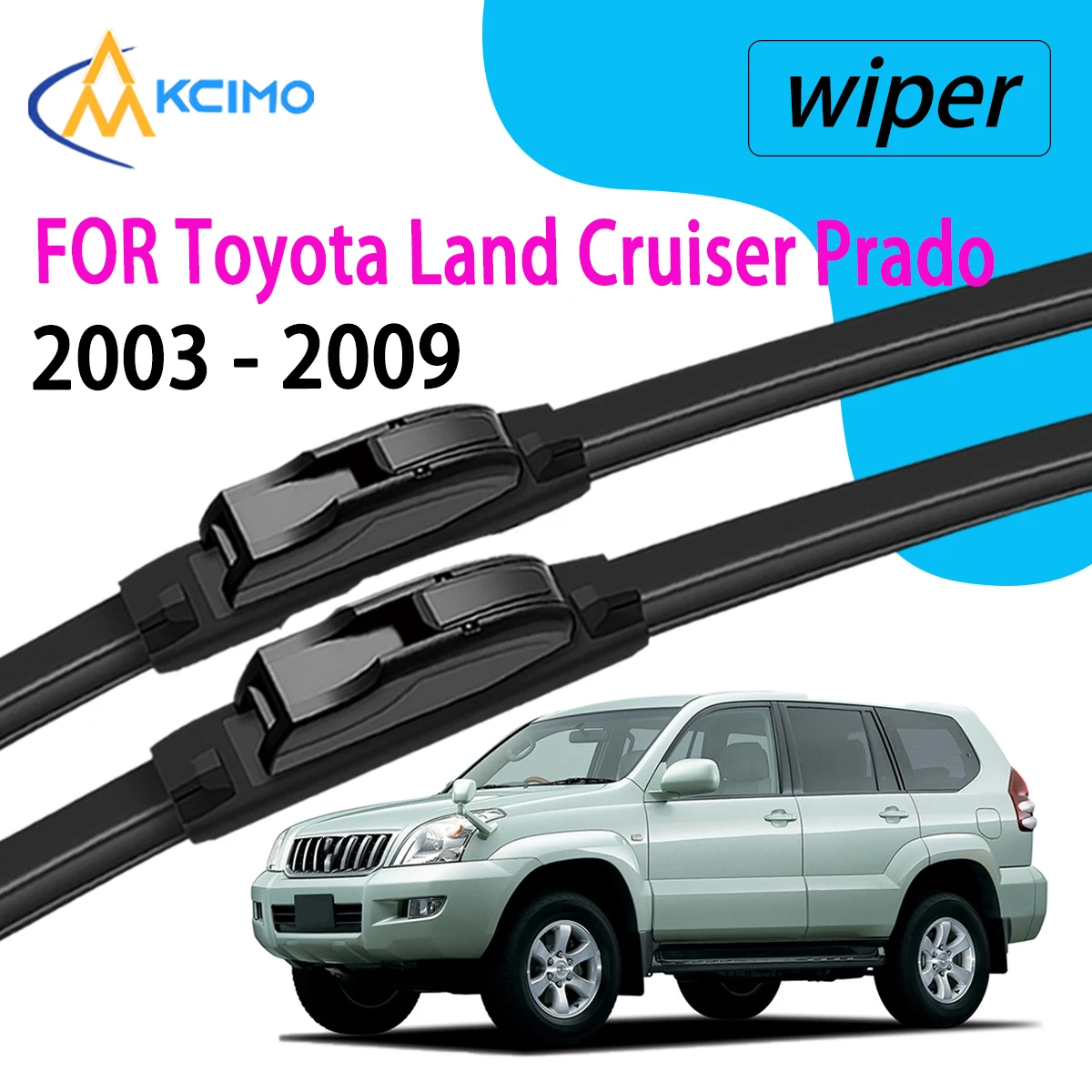 

All-Season Front Windshield Wiper Blade Set, for Toyota Land Cruiser Prado 120J 2003-2009 , Streak-Free & Easy to Install