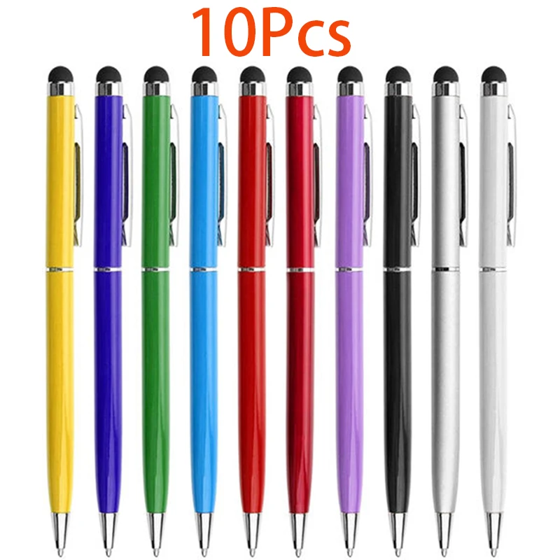 

10Pcs Universal 2 in 1 Touch screen Capacitive Stylus Pen With Ball Point Pen Celebration gift For ipad iphone samsung