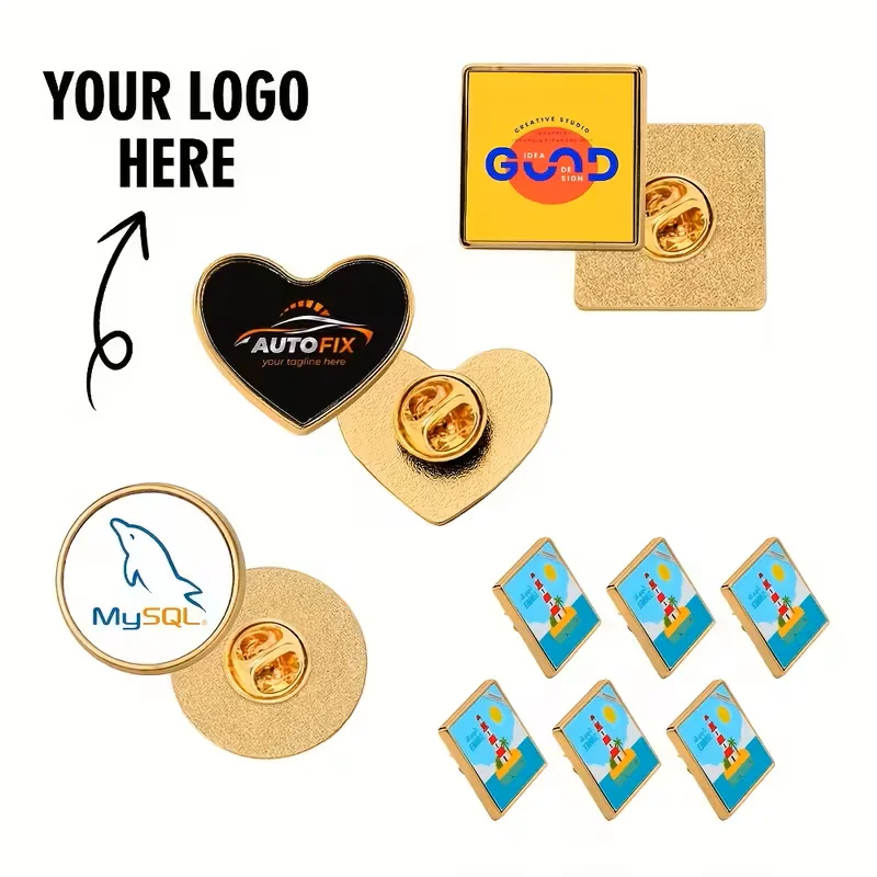 Sublimated Custom Metal Button Cufflink Badge Heat Transfer Custom Logo Design Badge Personalised Custom Commemorative Gift