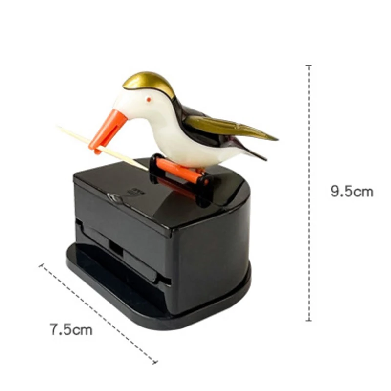 1pc Creative Hummingbird Toothpick Dispenser Gag Toothpick Holder Cleaning Teeth Automatic Bird Toothpick Storage Box